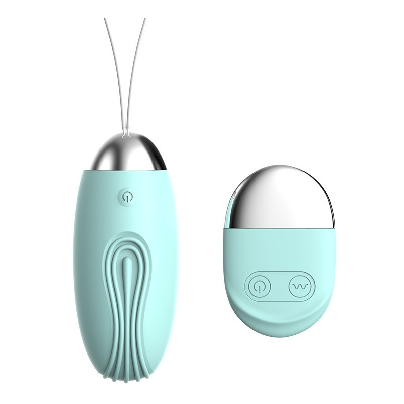 Generique Oeuf vibrant sans fil WHOLY 8 x 3.2 cm Turquoise 